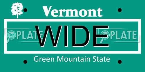 WIDE Vermont License Plate