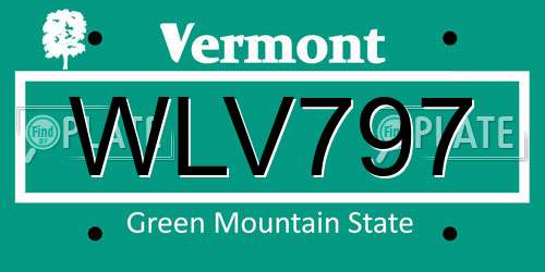 WLV797 Vermont License Plate