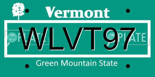 WLVT97 Vermont License Plate