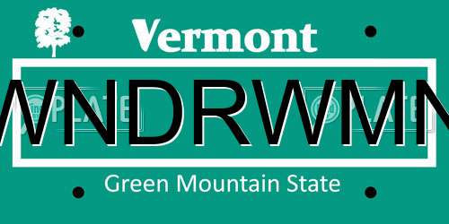 WNDRWMN Vermont License Plate