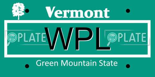 WPL Vermont License Plate