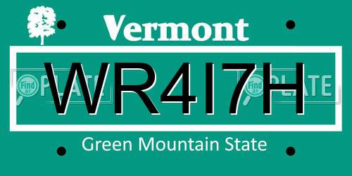 WR4I7H Vermont License Plate
