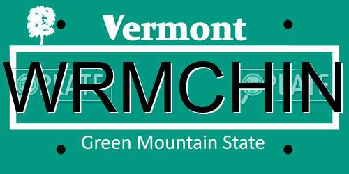 WRMCHIN Vermont License Plate