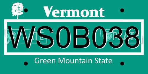 WS0B038 Vermont License Plate