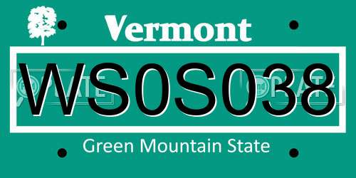 WS0S038 Vermont License Plate