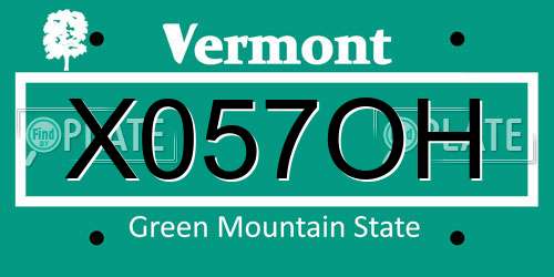 X057OH Vermont License Plate