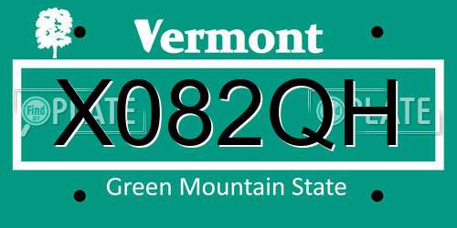 X082QH Vermont License Plate