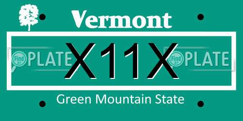 X11X Vermont License Plate