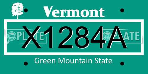 X1284A Vermont License Plate