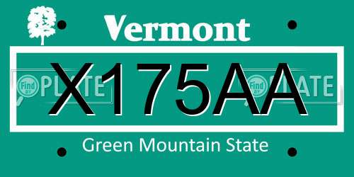 X175AA Vermont License Plate