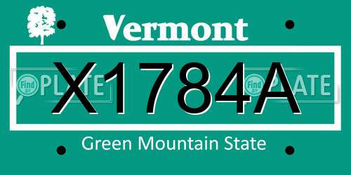X1784A Vermont License Plate