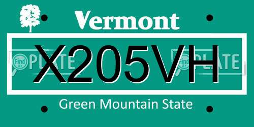 X205VH Vermont License Plate