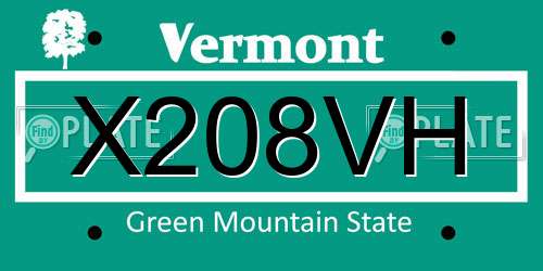 X208VH Vermont License Plate