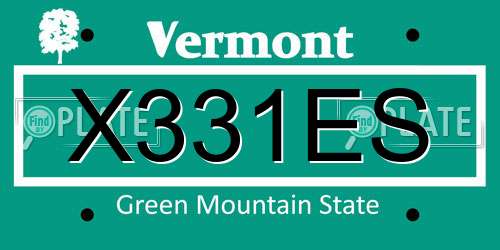 X331ES Vermont License Plate