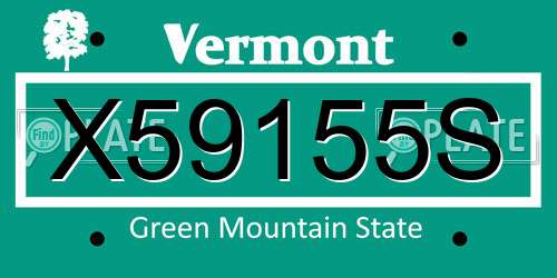X59155S Vermont License Plate