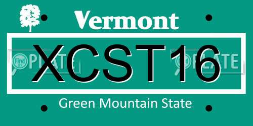 XCST16 Vermont License Plate