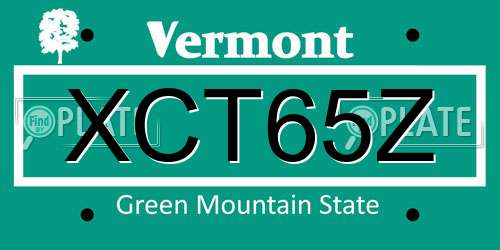 XCT65Z Vermont License Plate