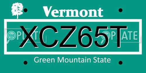 XCZ65T Vermont License Plate