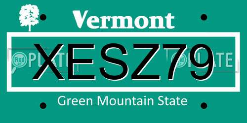 XESZ79 Vermont License Plate