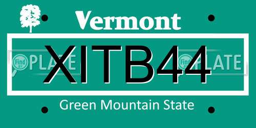 XITB44 Vermont License Plate