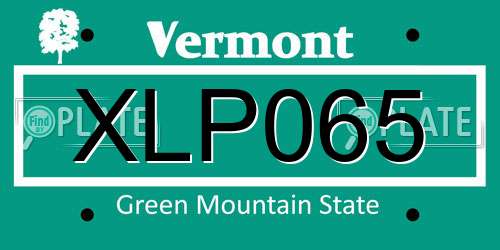 XLP065 Vermont License Plate