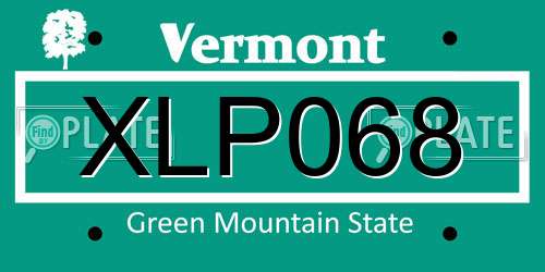 XLP068 Vermont License Plate