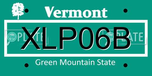 XLP06B Vermont License Plate