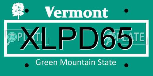 XLPD65 Vermont License Plate