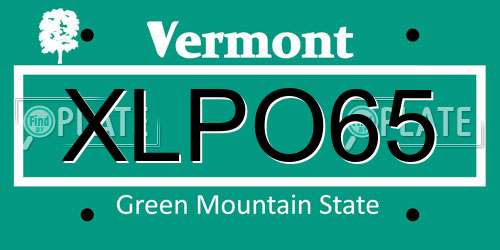 XLPO65 Vermont License Plate
