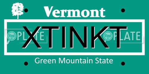 XTINKT Vermont License Plate