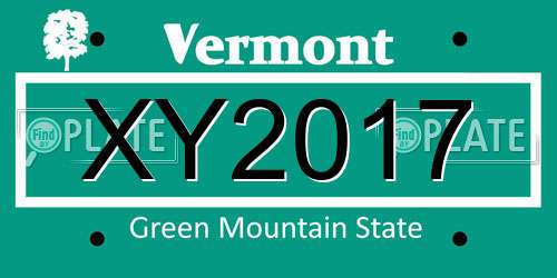 XY2017 Vermont License Plate
