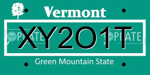 XY2O1T Vermont License Plate
