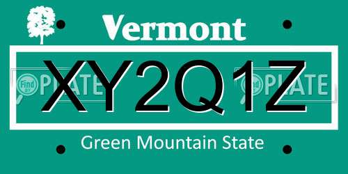 XY2Q1Z Vermont License Plate