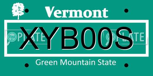 XYB00S Vermont License Plate