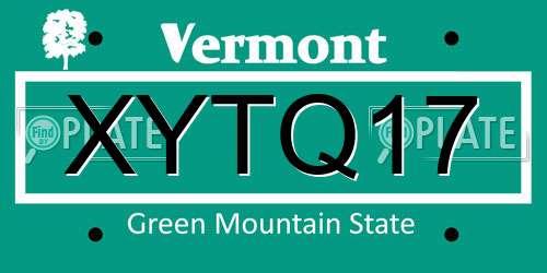 XYTQ17 Vermont License Plate