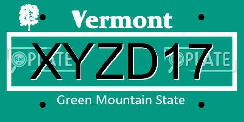 XYZD17 Vermont License Plate