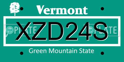 XZD24S Vermont License Plate
