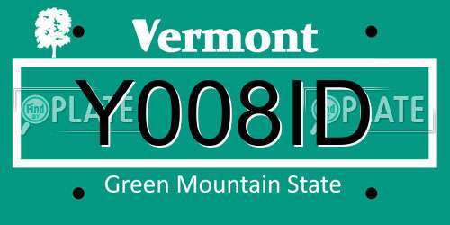 Y008ID Vermont License Plate