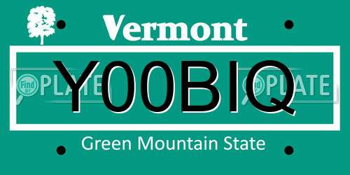 Y00BIQ Vermont License Plate