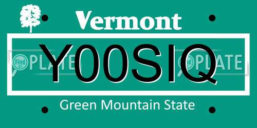 Y00SIQ Vermont License Plate
