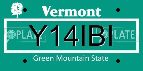 Y14IBI Vermont License Plate