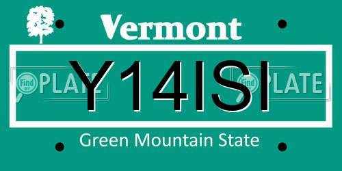 Y14ISI Vermont License Plate