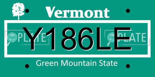 Y186LE Vermont License Plate