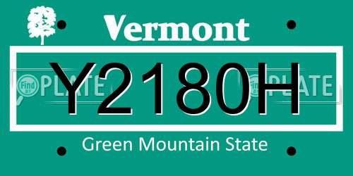 Y2180H Vermont License Plate