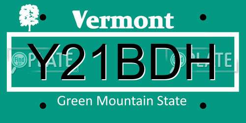Y21BDH Vermont License Plate