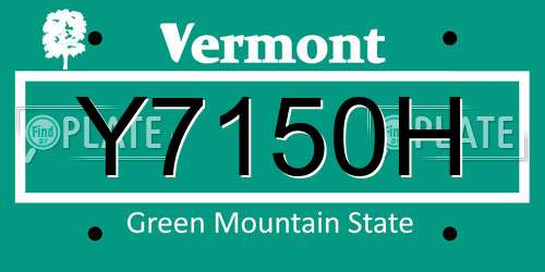 Y7150H Vermont License Plate