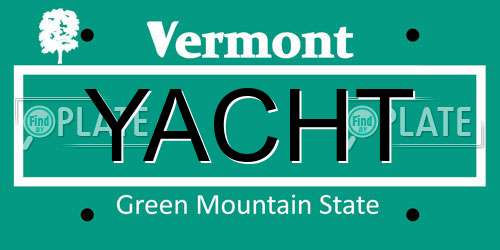 YACHT Vermont License Plate