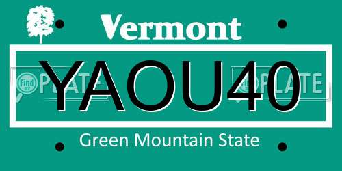 YAOU40 Vermont License Plate