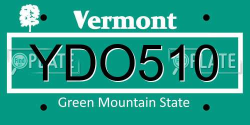 YDO510 Vermont License Plate