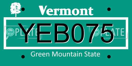YEB075 Vermont License Plate